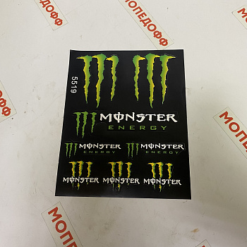 Наклейки (набор) спонсор MONSTER ENERGY (25х21см)