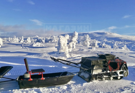 Железная собака Мотобуксировщик Железная собака M500 Камуфляж белый «Охотник»