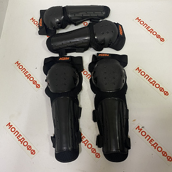 Щитки (наколенники + налокотники, черные) "KTM"