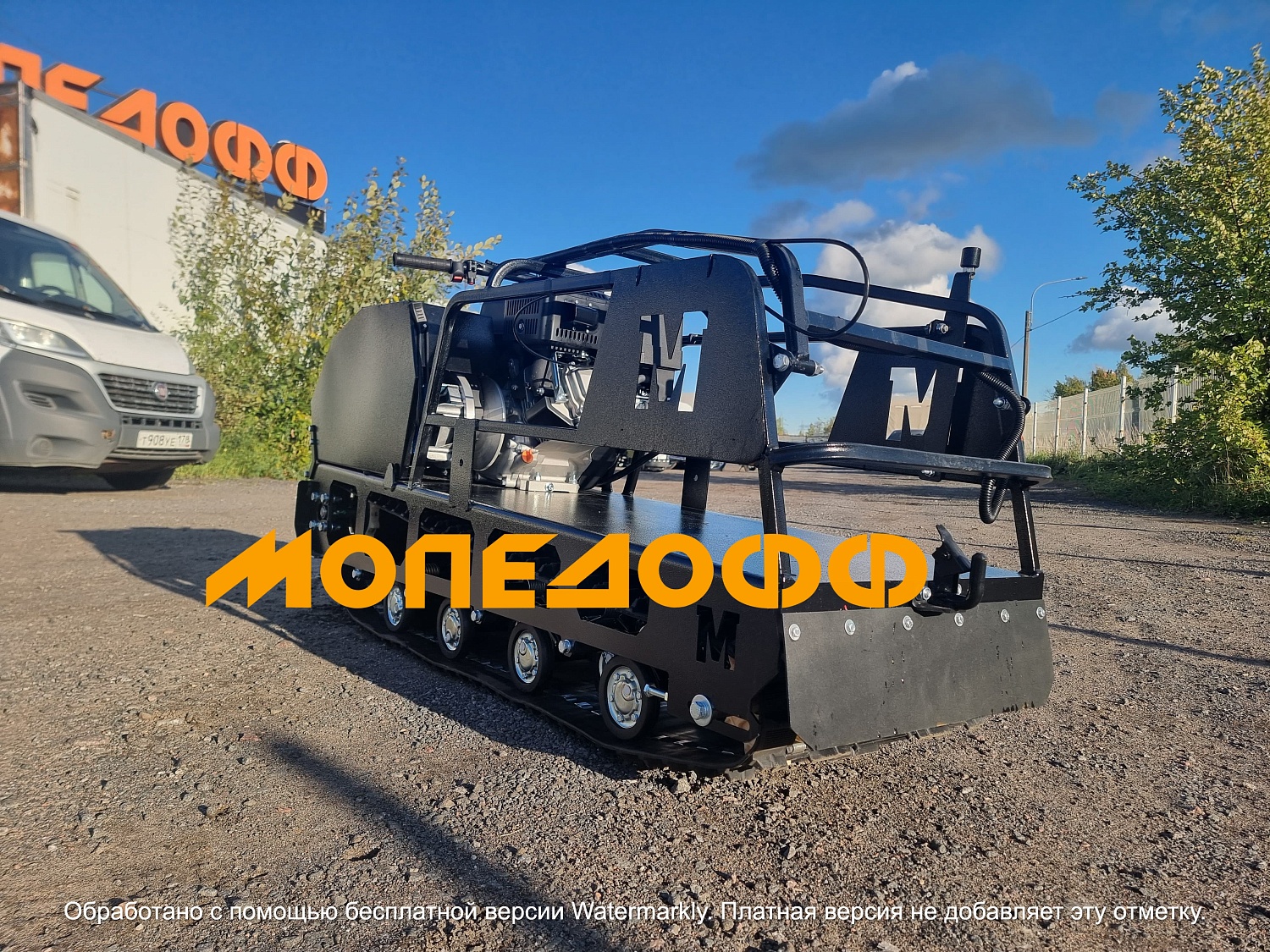Одно-гусеничный М500 Мотобуксировщик Мужик М500 long 20л.с